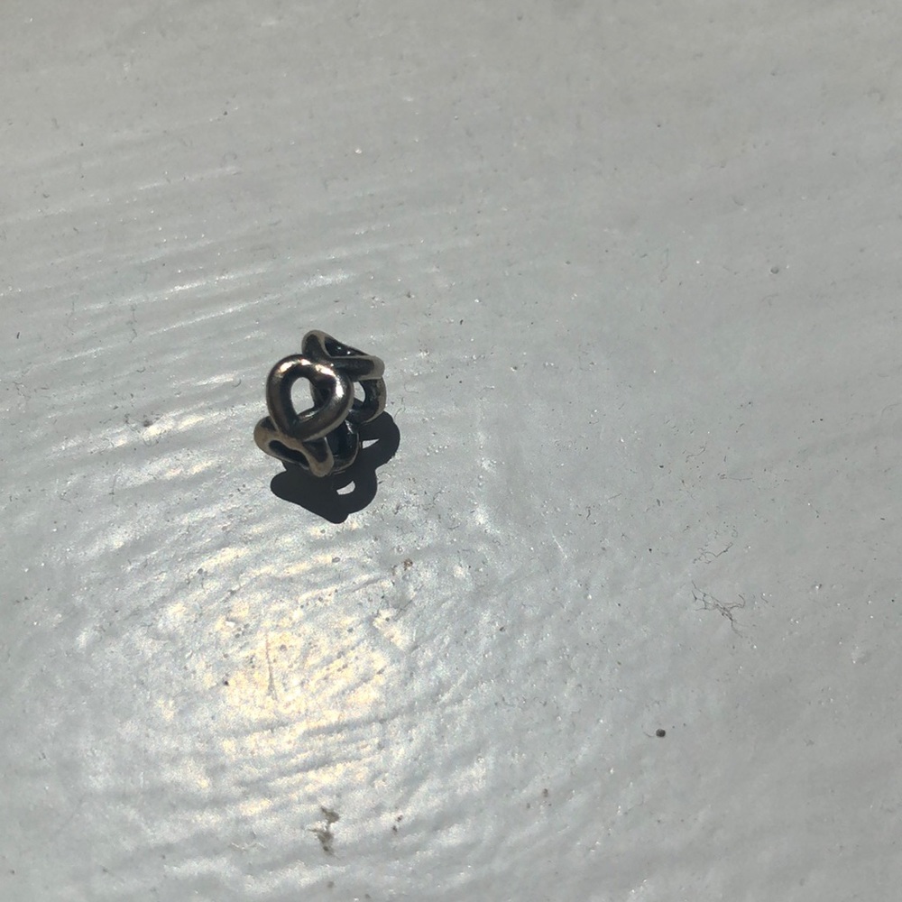 PANDORA -Heart Spacer Charm -S925 and ALE Stamped Sterling Silver, Standard size